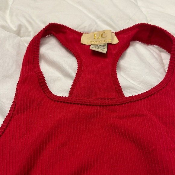 Red Ribbed Bodysuit - Picture 2 of 3